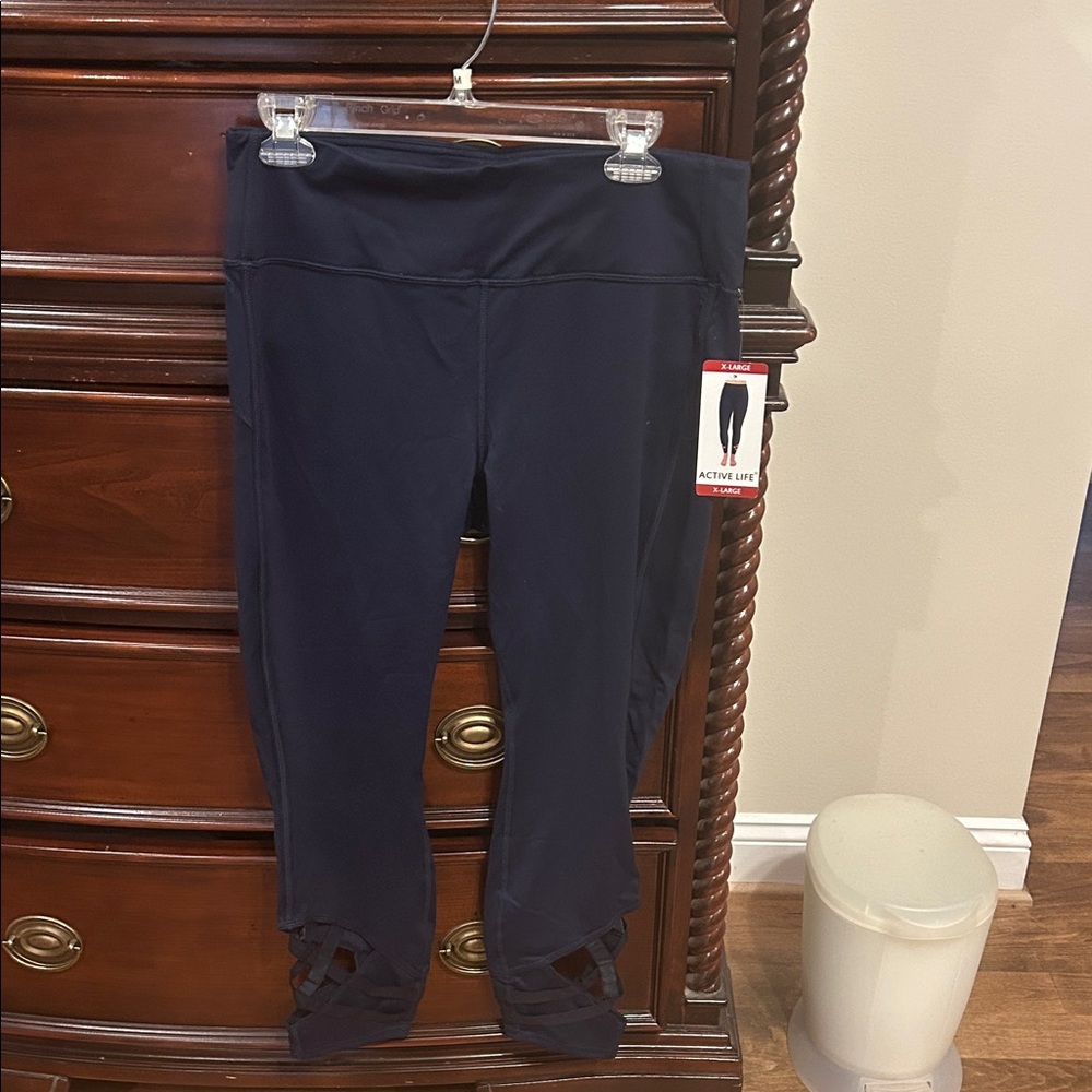 Active Life Dark Blue Leggings with Ankle Detail